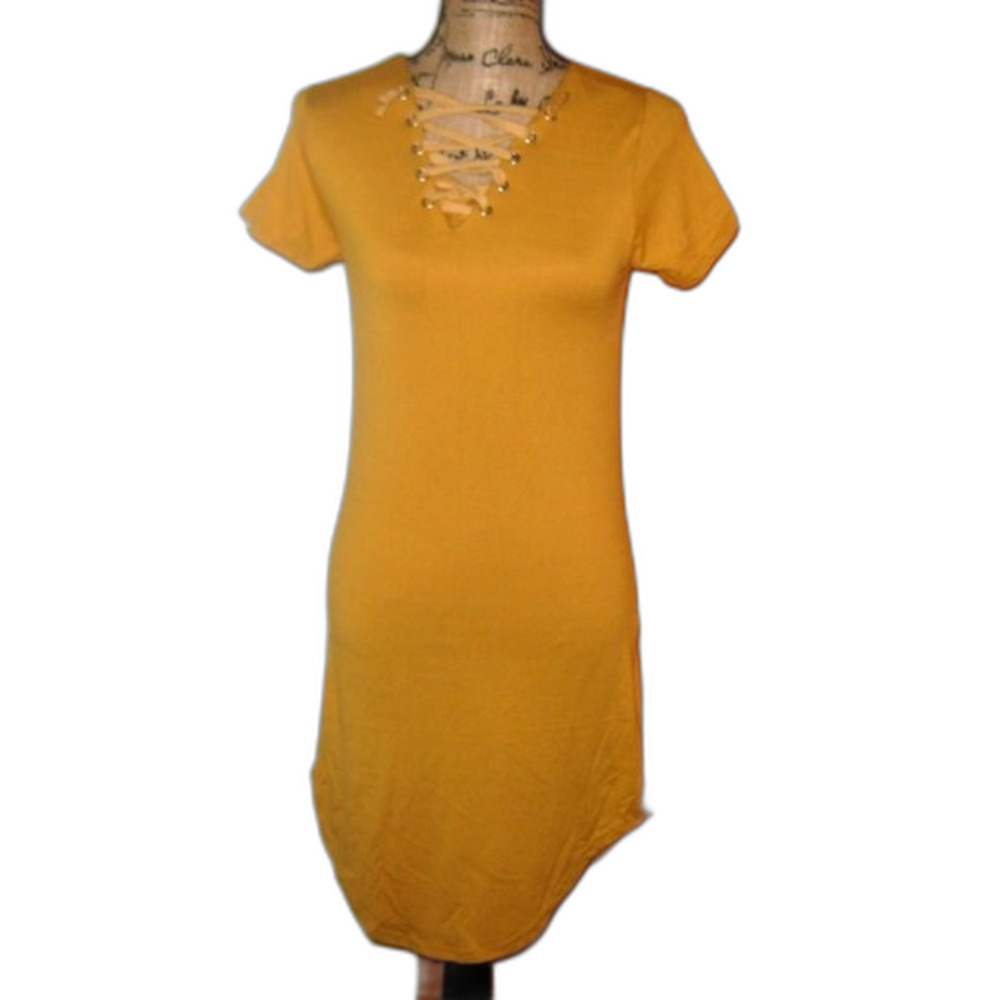 Special One Mustard Medium Bodycon TShirt Dress NWT